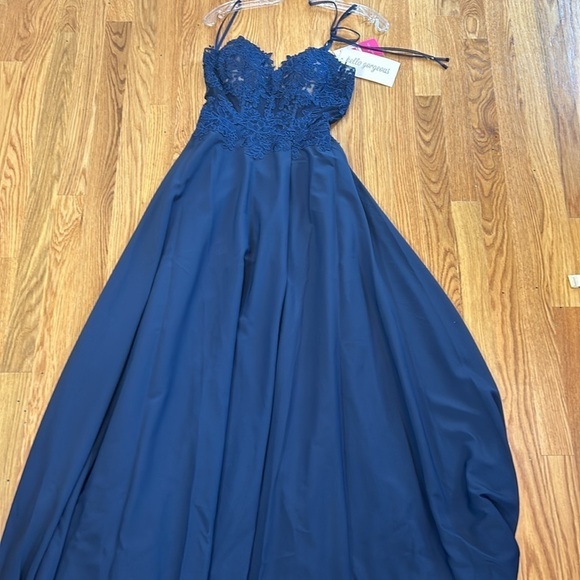 New hello Gorgeous Neptune navy corset upper prom dress gown women’s size 2 - Picture 9 of 9